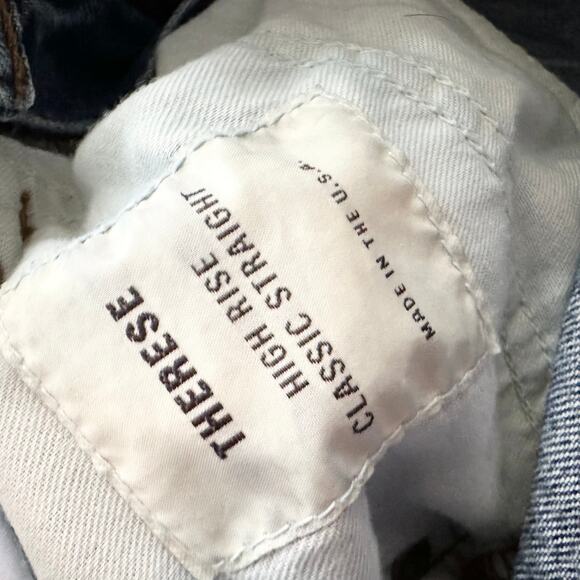 Baldwin Therese High Rise Classic Straight in Pure Wash Denim Jeans Women 26 - Picture 10 of 12